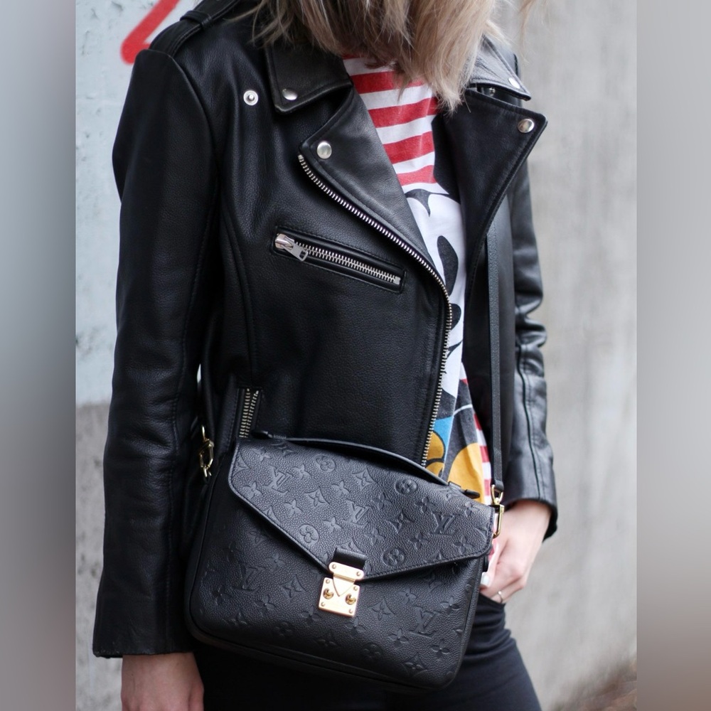 🎉 FULL COMPLETE SET! Louis Vuitton Black Empreinte Pochette Metis Crossbody - Picture 2 of 15